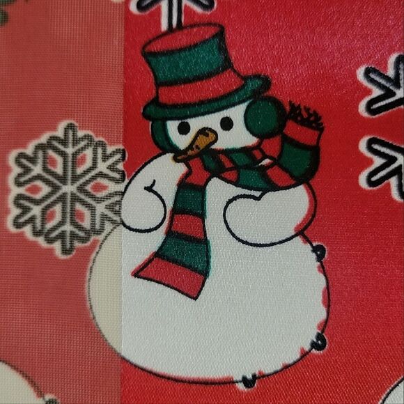 Silk Feel Red And White Snowman Oblong Scarf - Picture 2 of 7